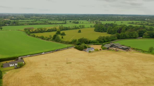 Aerial view rural Ireland