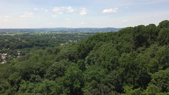 drone overlooking small town drone overlooking small town