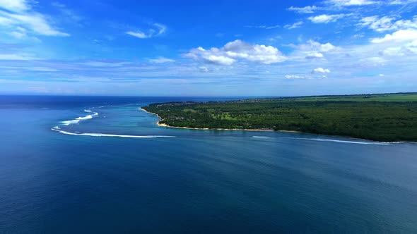 Aerial view of village Tamarin on Mount du Tamarin, Mauritius