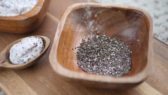 Healthy Food Concept. Superfood Chia Seeds.