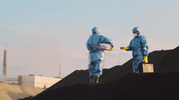 Ecologists Visiting Polluted Zone