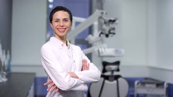 Portrait of Happy Female Dentist