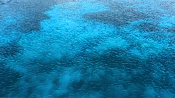 50 feet of clear blue water to the harbor floor and you can see the details of the reefs and sandbar