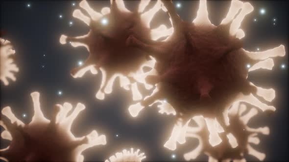 Bacteria Virus or Germs Microorganism Cells Under Microscope with Depth alt