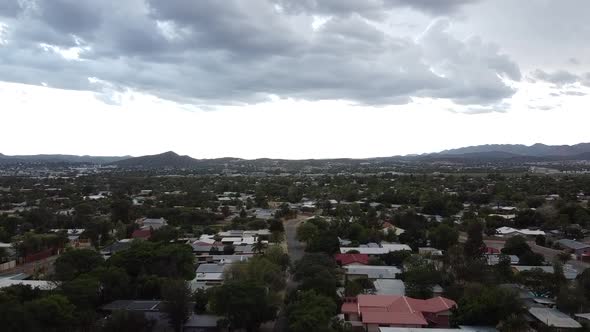 Gorgeous cityscape of the capital of Namibia, Windhoek, cloudy morning