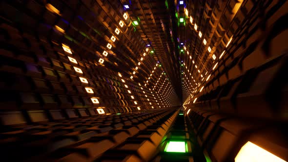 Fluorescent Ultraviolet Light, Glowing Neon Tunnel alt