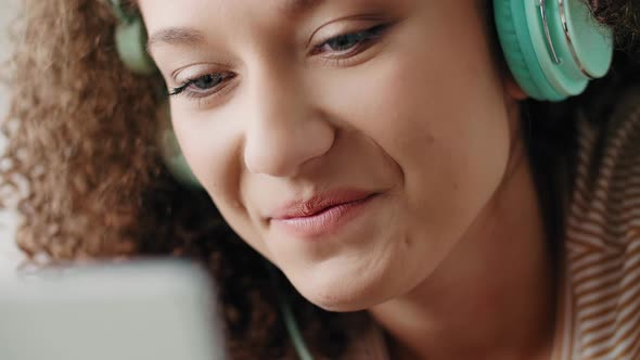 Young Woman Surrounded by Sound