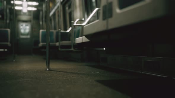 Subway Car in USA Empty Because of the Coronavirus Covid19 Epidemic