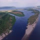 Aerial View of Amazing Nature with Wide River Volga - VideoHive Item for Sale
