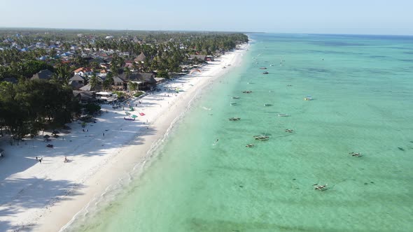 Zanzibar Tanzania  Kitesurfing Near the Shore Slow Motion