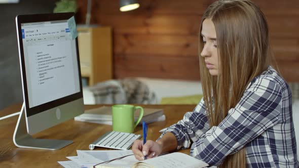 Female Student Doing Homework