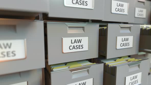 File Cabinet with LAW CASES Text