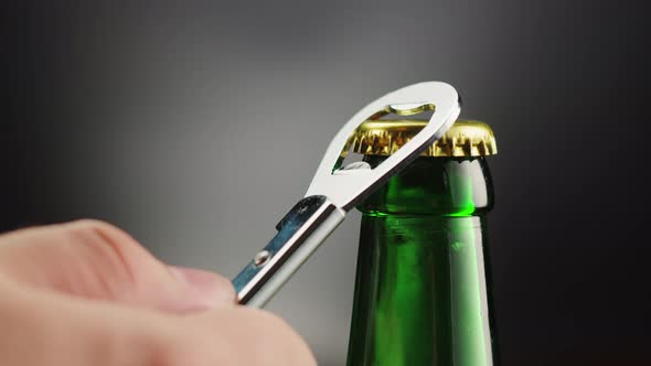 Opening Beer Bottle Closeup