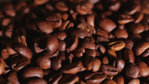 Coffee Beans Falling in Heap