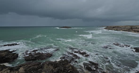 The Cote Sauvage, Quiberon peninsula, Morbihan, Brittany, France