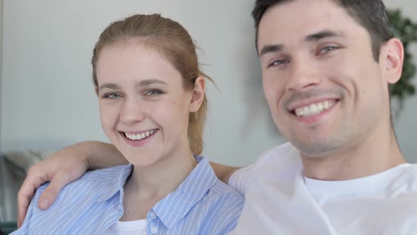 Smiling Woman with Boyfriend Couple