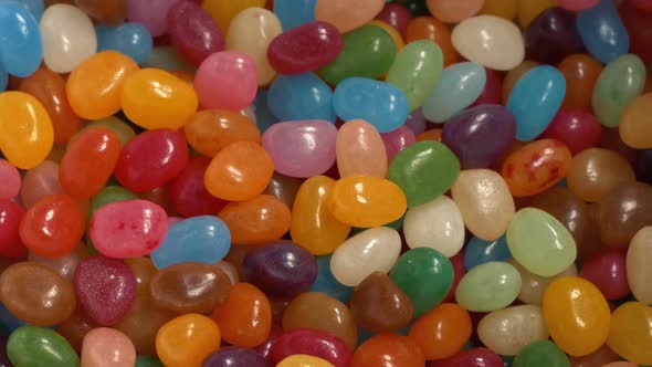 Candies Pour Into Bowl Rotating