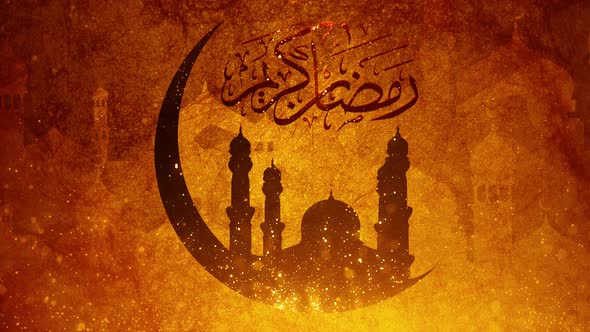 Ramadan Kareem Gold Superior Background Loop 02