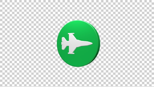 Fighter Jet Icon Rotating