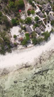 Tanzania  Vertical Video Empty Beach on Zanzibar Island Slow Motion