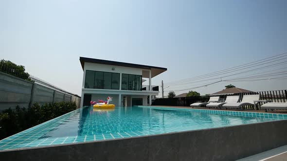 White Modern and Stylish Pool House