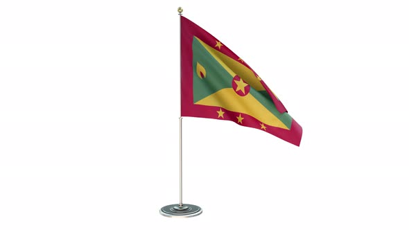 Grenada Small Flag Pole Looping  Animation Include Alpha Channel alt