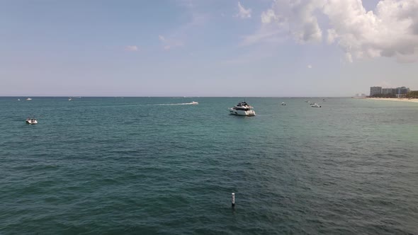 Aerial video yachts in the ocean 4k