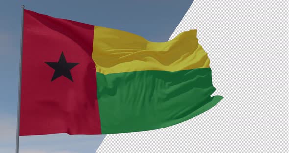 flag Guinea-Bissau patriotism national freedom, seamless loop, alpha channel