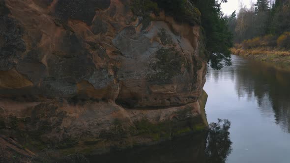 Erglu Cliffs and Great View on the Gauja River Cesis, Latvia.