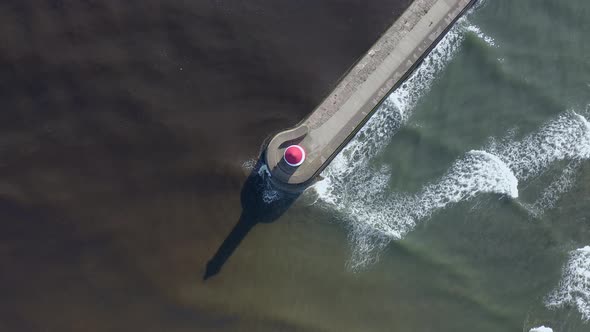A Lighthouse in Berwick Upon Tweed in the UK Seen From The Air
