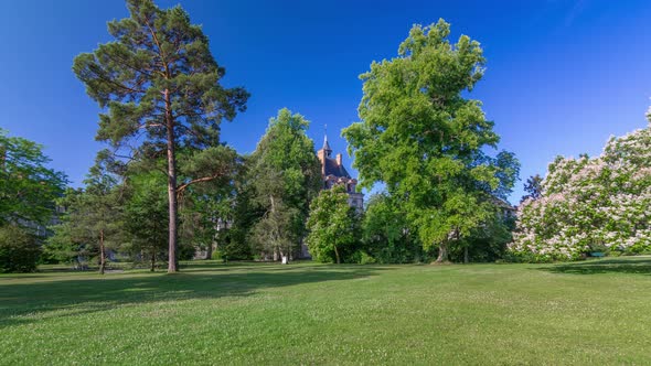 Beautiful Medieval Landmark  Royal Hunting Castle Fontainbleau Timelapse Hyperlapse