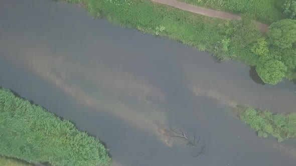 Amazing view of the River Otter in East Devon in South West of England. This river has a population