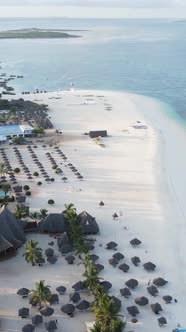 Vertical Video of the Beach on Zanzibar Island Tanzania