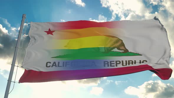 Flag of California and LGBT