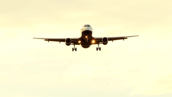 Passenger Aircraft Airplane Landing at Airport