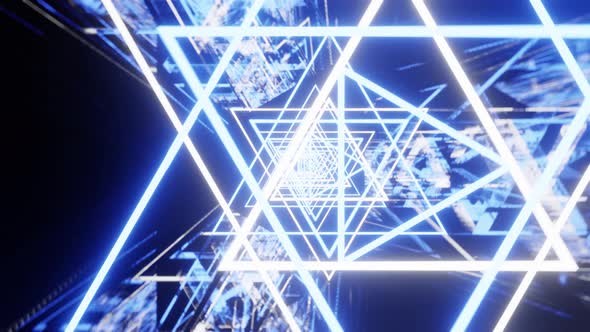 Electric Blue Vj Loop Of The Rotated Triangles Background 4K