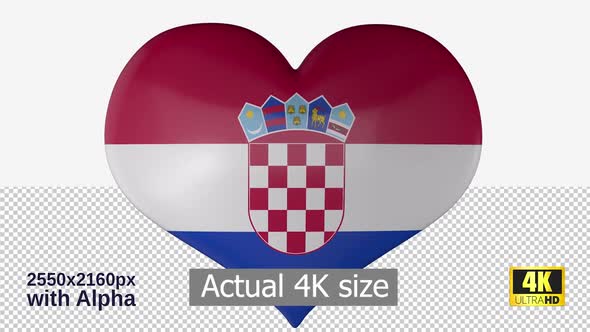 Croatia Flag Heart Spinning