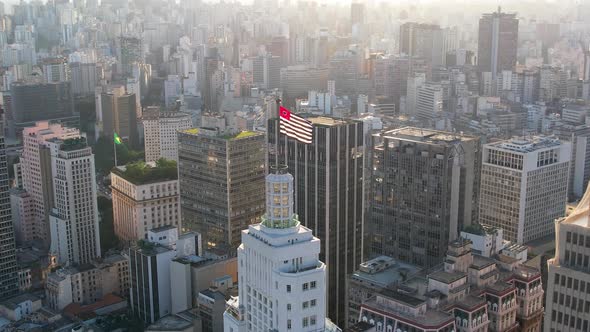 Metropolis panoramic cityscape of downtown Sao Paulo, Brazil.