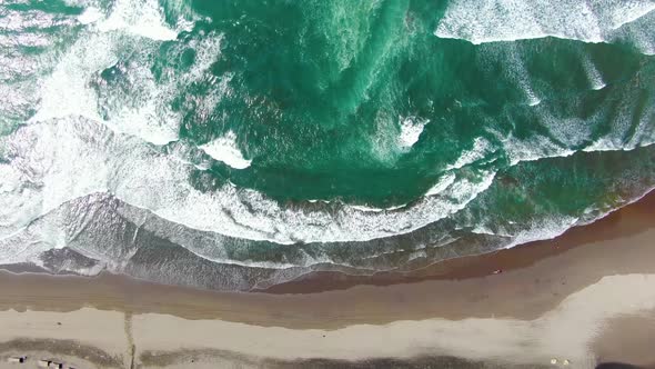 Turquoise water meets paradise Parangtritis Beach, Indonesia, top view aerial