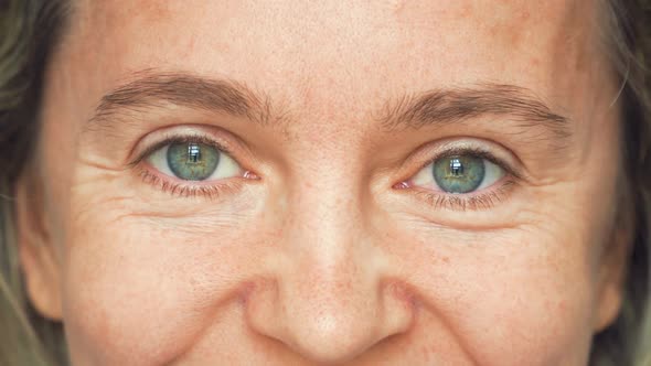 Close Up of Happy Woman s Face