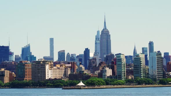 Manhattan Financial District Skyline at Daytime Beautiful Cityscape of New York