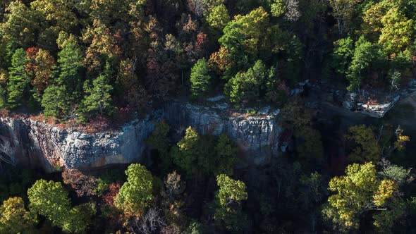 Drone Aerial of A Bluff Line in the Wilderness