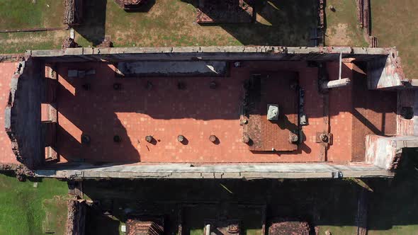 Aerial View of Wat Phrasi Rattana Mahathat Ruin Temple in Lopburi Thailand