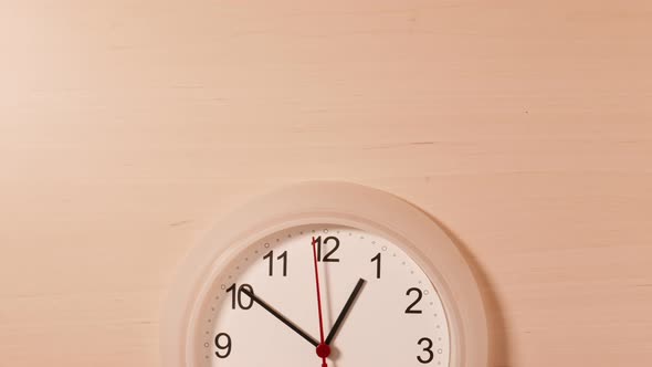 Clock Showing One Hour, Time Lapse 