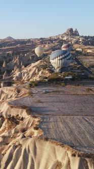 Cappadocia Turkey  Vertical Video of Balloon Launch