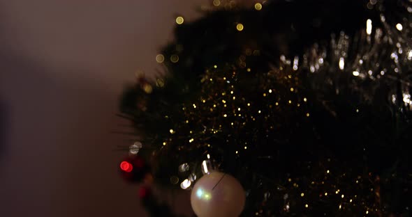 Decorations on christmas tree 4k