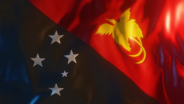 Papua New Guinea Flag with Edge Bump