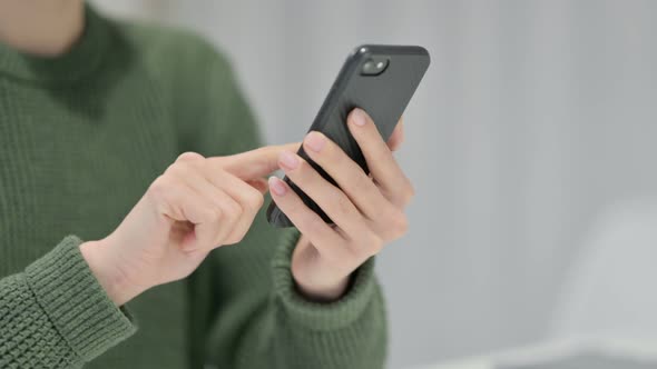 Female Hands Using Smartphone 