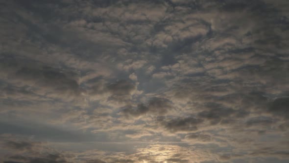 Cloud formation at sunset panning shot background