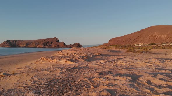 Subjective first-person low-angle walk at Matadouro beach in Portugal